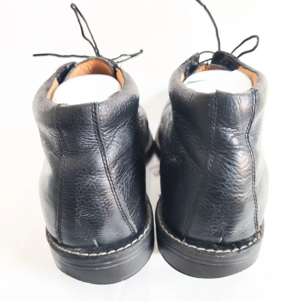 Sandro Comfort Gel Mens Size‎ 8 D Ankle Boots Pebbled Leather Black Lace-up